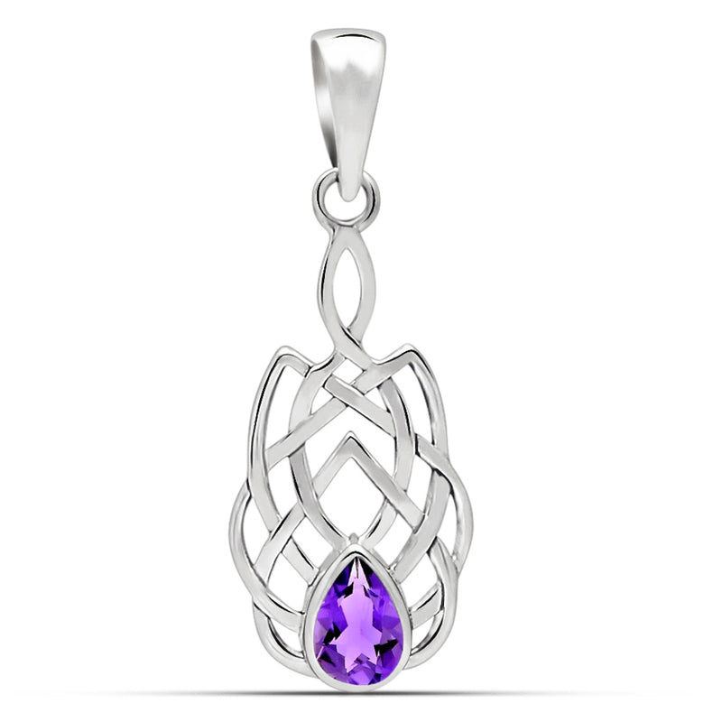 6*4 MM Pear - Celtic Design - Amethyst Faceted Pendants - CCP507-AMF Catalogue