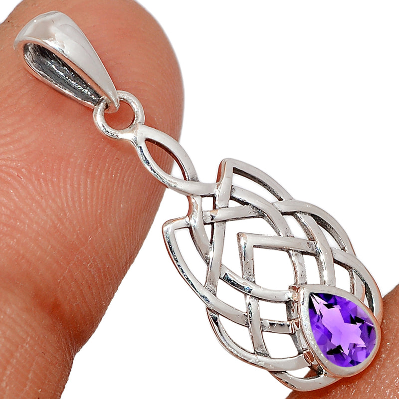 6*4 MM Pear - Celtic Design - Amethyst Faceted Pendants - CCP507-AMF Catalogue