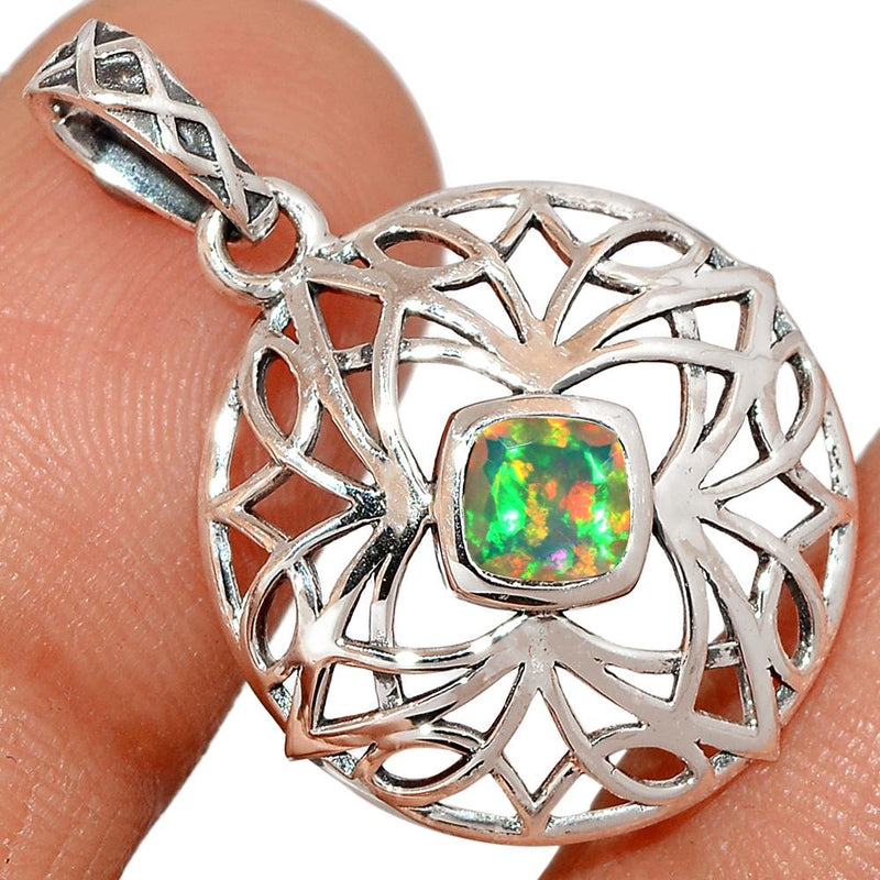 5*5 MM Square - Celtic Ethiopian Opal Faceted Pendants - CCP514-EOF Catalogue