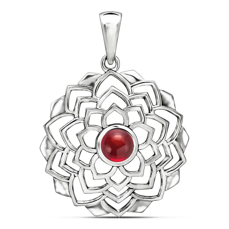 1.2" & 5*5 MM Round Celtic - Garnet Cabochon Silver Pendants - CCP515-GC Catalogue