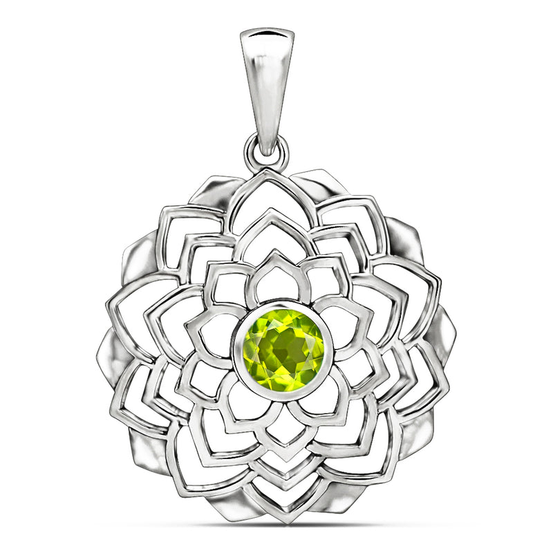 1.2" & 5*5 MM Round Celtic - Peridot Silver Pendants - CCP515-P Catalogue