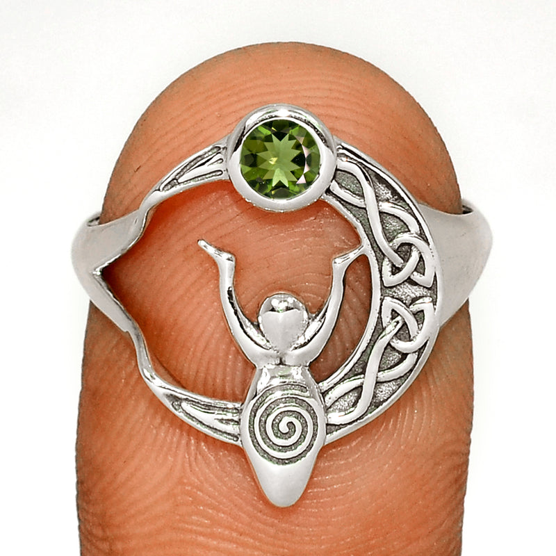 Celtic Goddess Moon - Modavite Faceted Ring - CCR502-MDF Catalogue