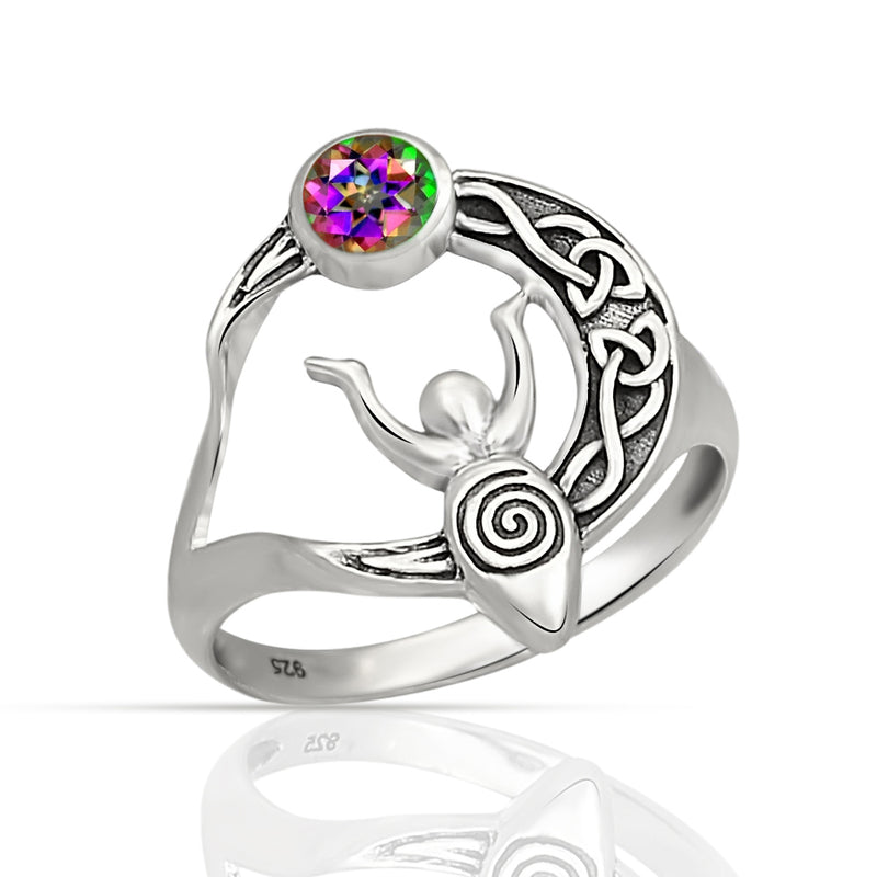 Celtic Goddess Moon - Mystic Topaz Ring - CCR502-MT Catalogue