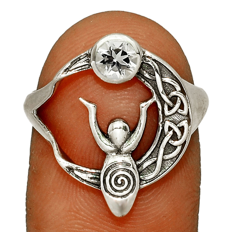 Celtic Goddess Moon - Petalite Faceted Ring - CCR502-PTF Catalogue