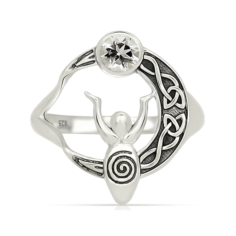 Celtic Goddess Moon - Petalite Faceted Ring - CCR502-PTF Catalogue