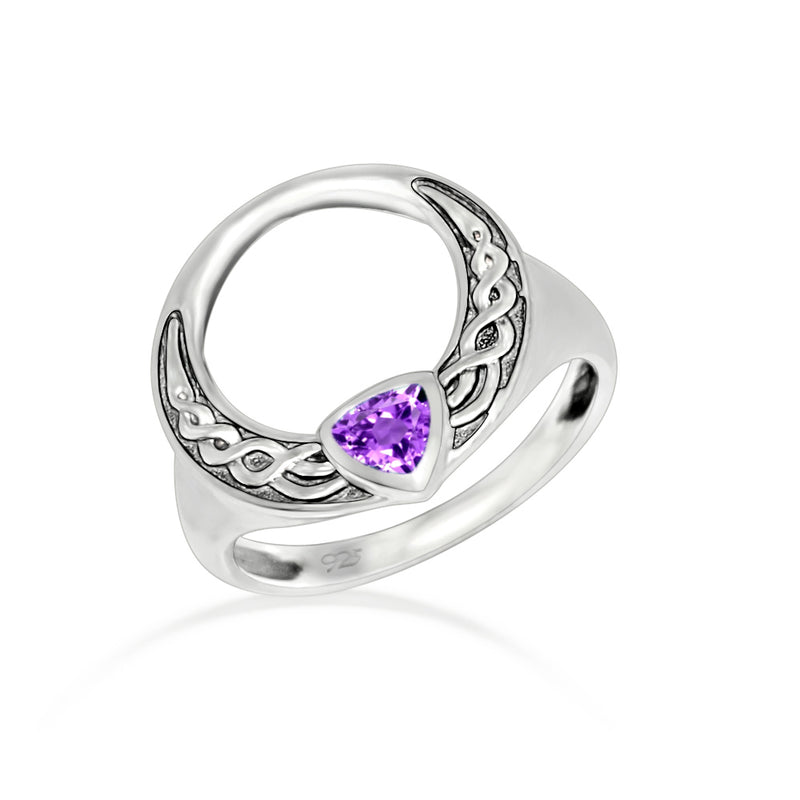 Celtic - Amethyst Faceted Ring - CCR505-AMF Catalogue