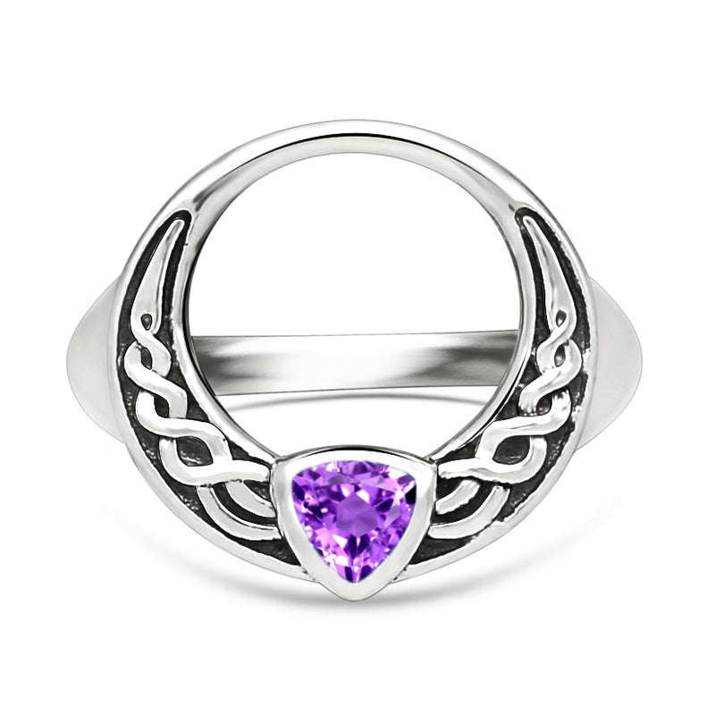 Celtic - Amethyst Faceted Ring - CCR505-AMF Catalogue