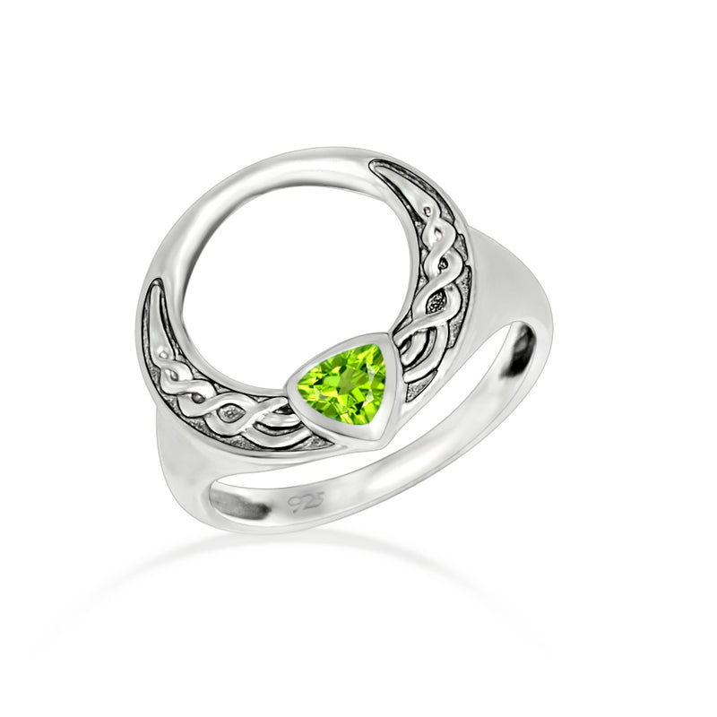 Celtic - Peridot Silver Ring - CCR505-P Catalogue