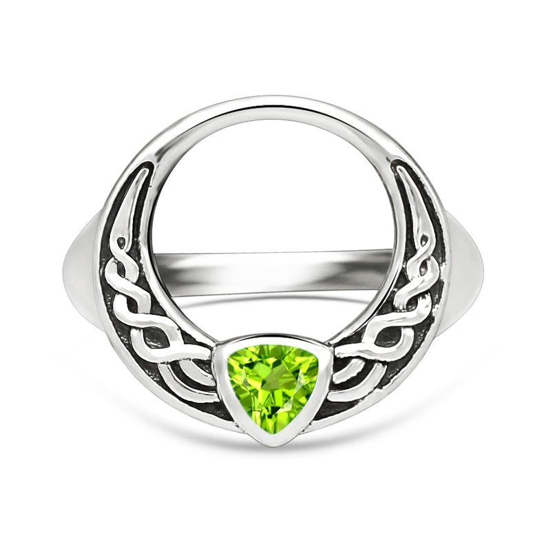 Celtic - Peridot Silver Ring - CCR505-P Catalogue