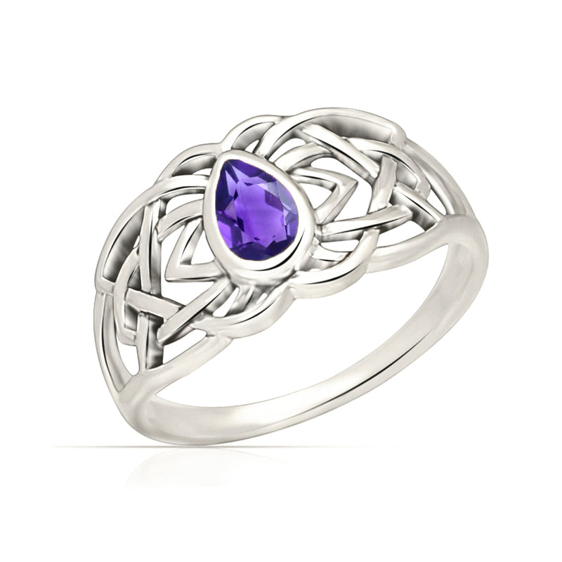 Celtic - Amethyst Faceted Ring - CCR508-AMF Catalogue