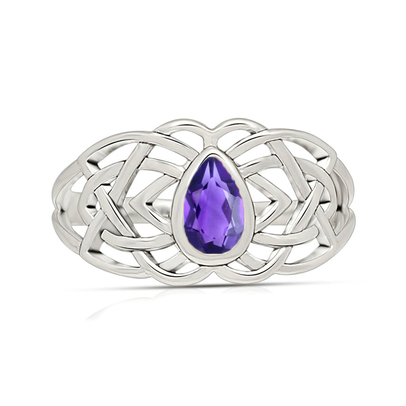 Celtic - Amethyst Faceted Ring - CCR508-AMF Catalogue