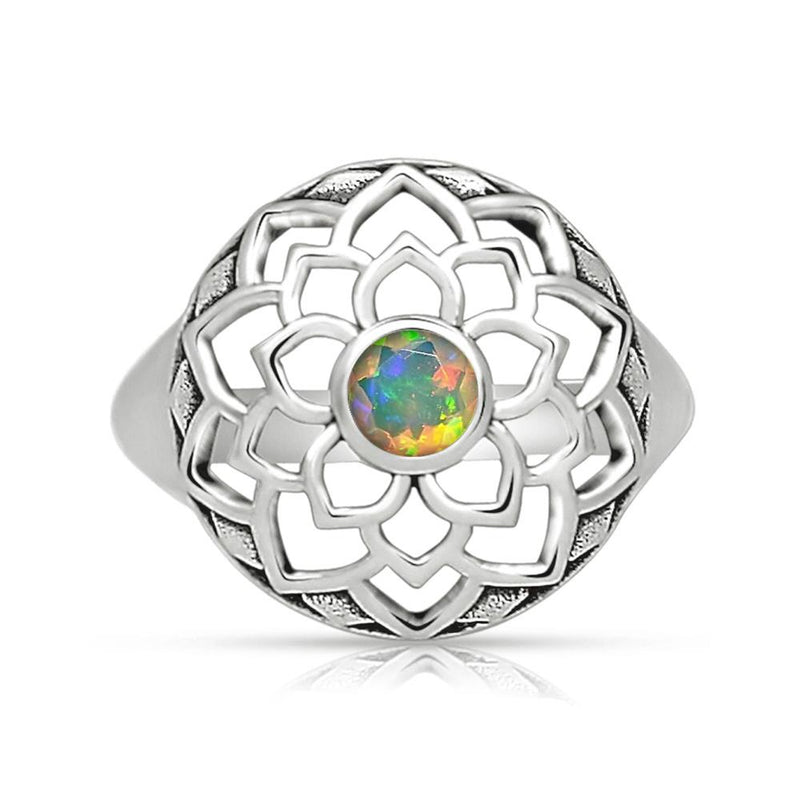 Lotus - Ethiopian Opal Faceted Ring - CCR510-EOF Catalogue