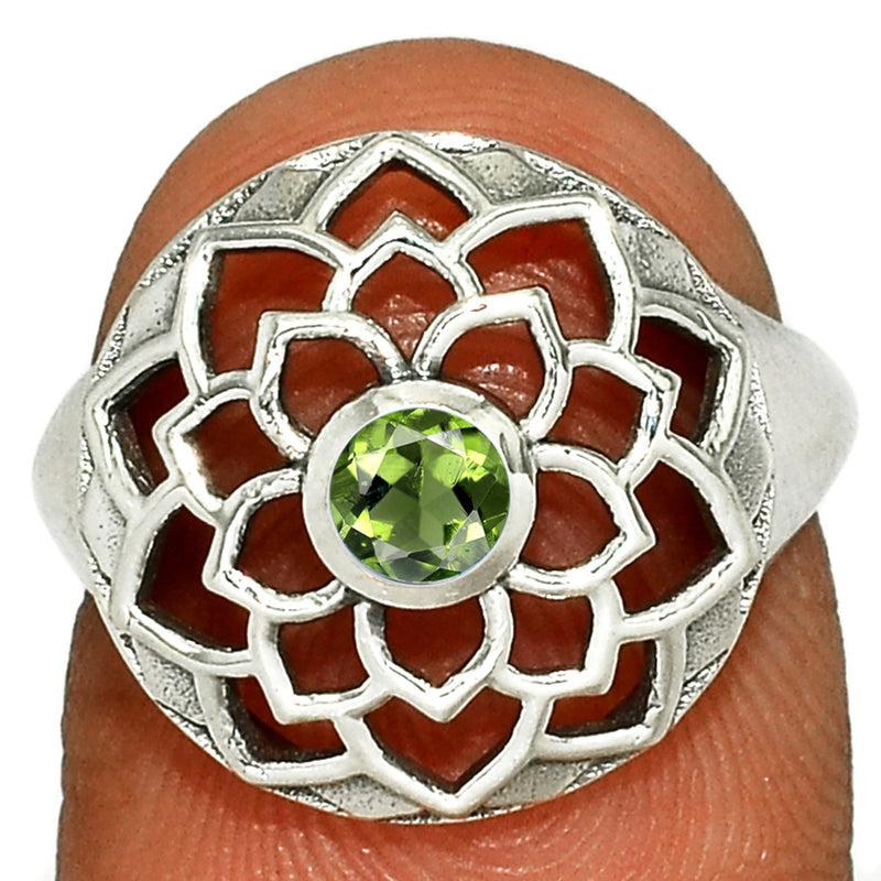 Lotus Design - Moldavite Faceted Ring - CCR510-MDF Catalogue