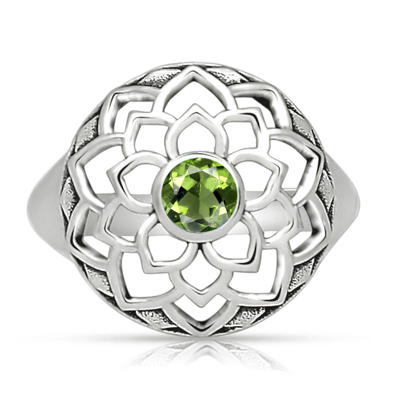 Lotus Design - Moldavite Faceted Ring - CCR510-MDF Catalogue