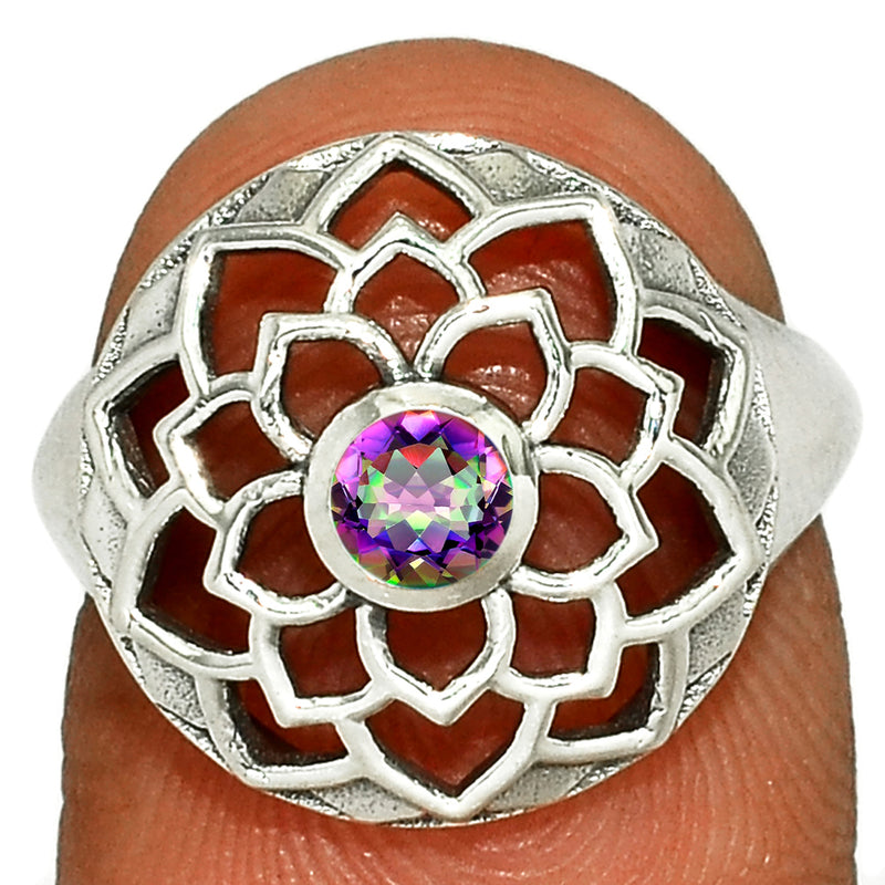 Lotus - Mystic Topaz Silver Ring - CCR510-MT Catalogue