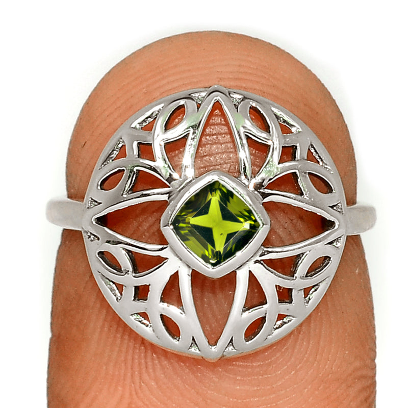 4*4 MM Cushion Celtic - Modavite Faceted Ring - CCR516-MDF Catalogue