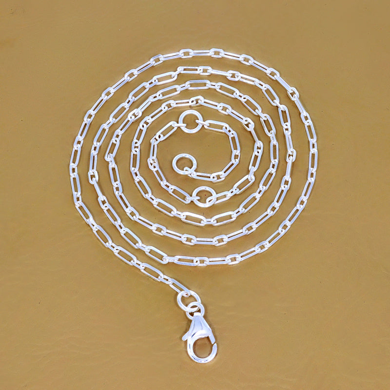 Long Link Cable Silver Chain :: 1.3 MM - ELLCC16