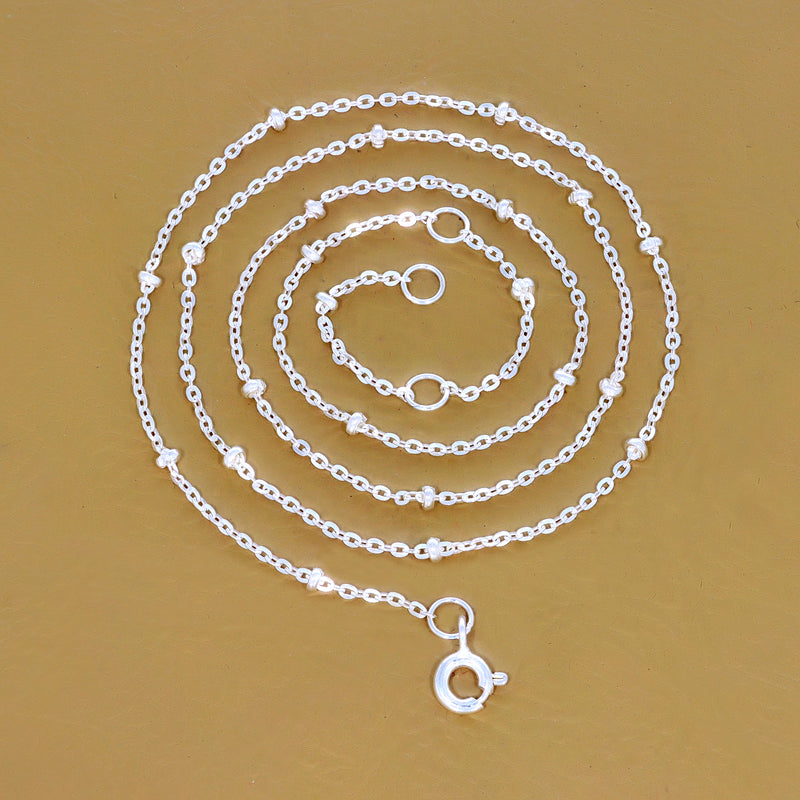 Cable Silver Chain :: 1 MM - ECC46