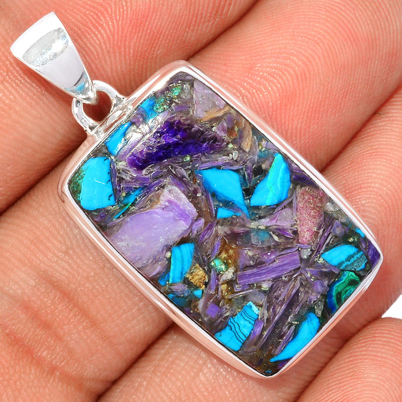 1.6" Charoite In Chrysocolla Pendants - CICP10