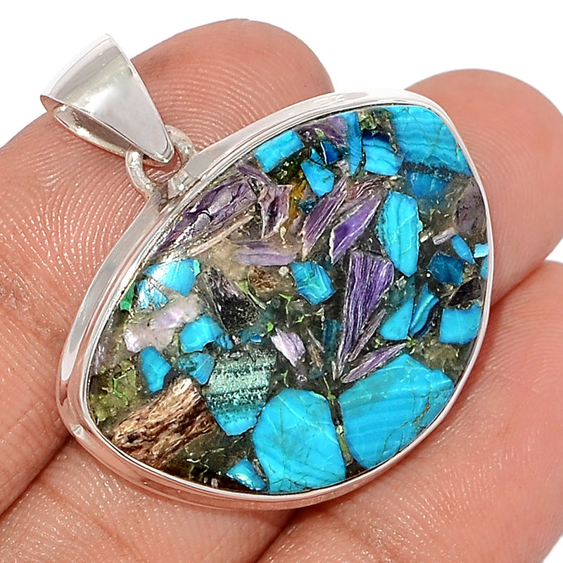 1.5" Charoite In Chrysocolla Pendants - CICP112