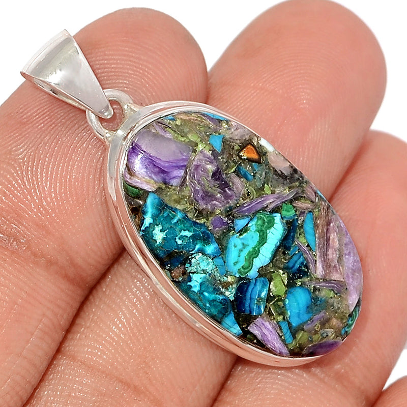 1.5" Charoite In Chrysocolla Pendants - CICP128
