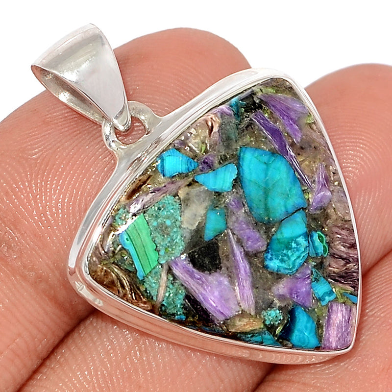 1.3" Charoite In Chrysocolla Pendants - CICP134