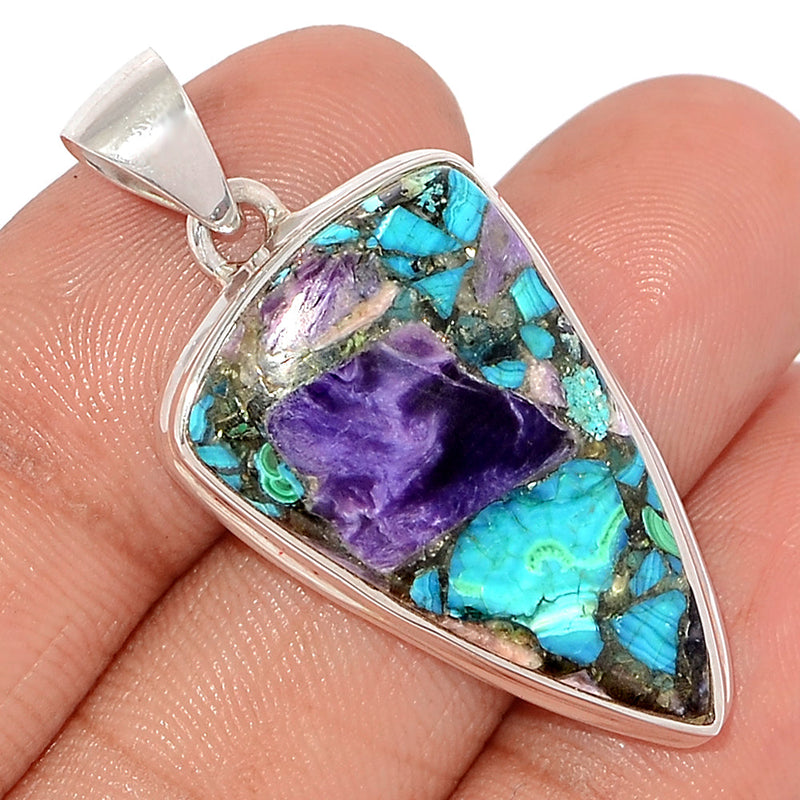 1.6" Charoite In Chrysocolla Pendants - CICP144