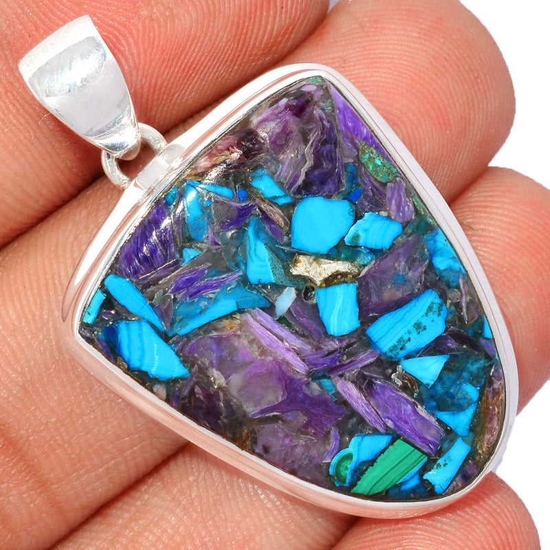 1.7" Charoite In Chrysocolla Pendants - CICP15