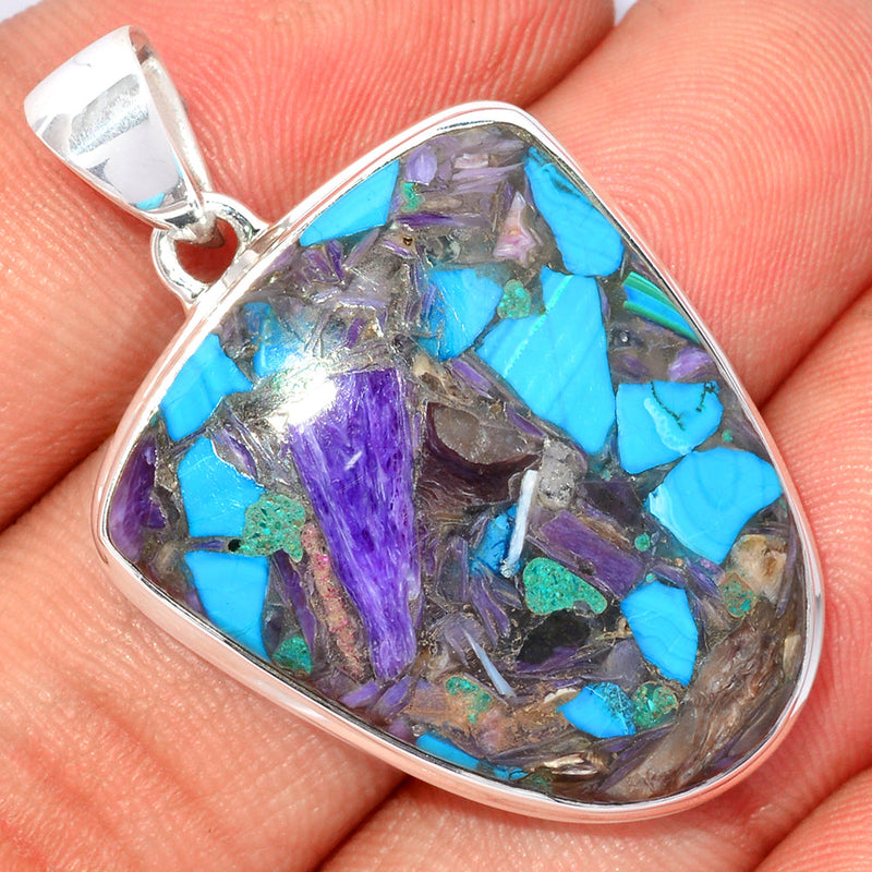 1.5" Charoite In Chrysocolla Pendants - CICP16