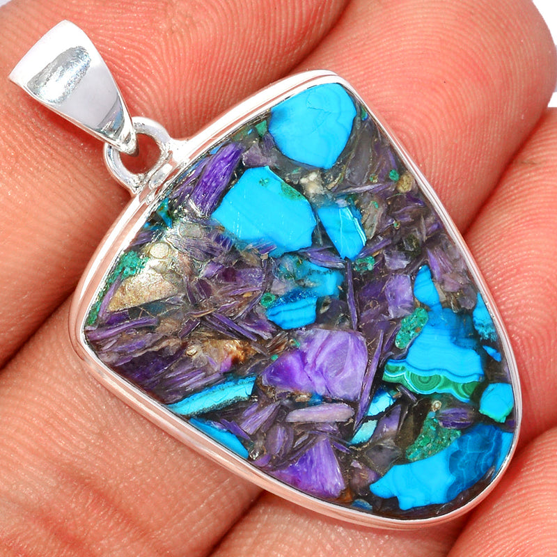 1.6" Charoite In Chrysocolla Pendants - CICP22