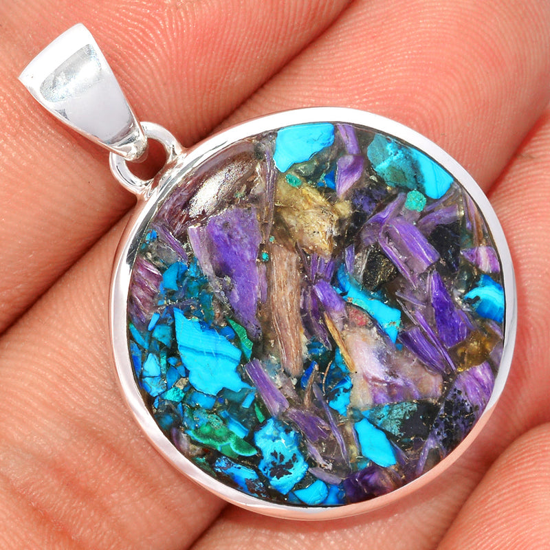 1.5" Charoite In Chrysocolla Pendants - CICP33