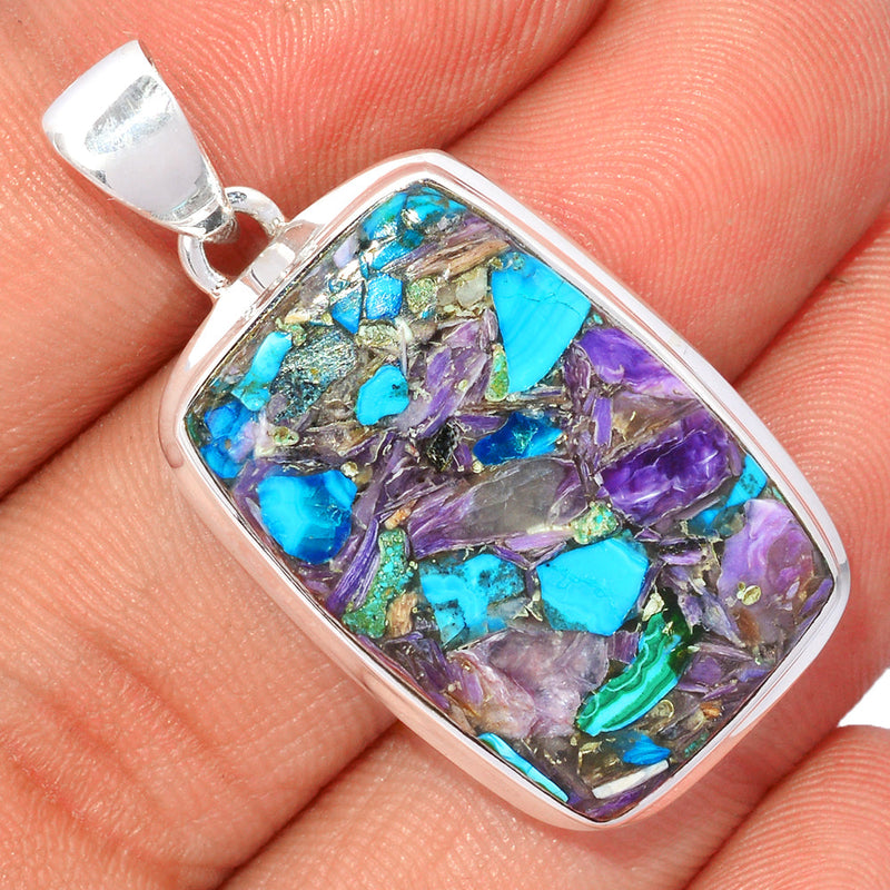 1.6" Charoite In Chrysocolla Pendants - CICP34