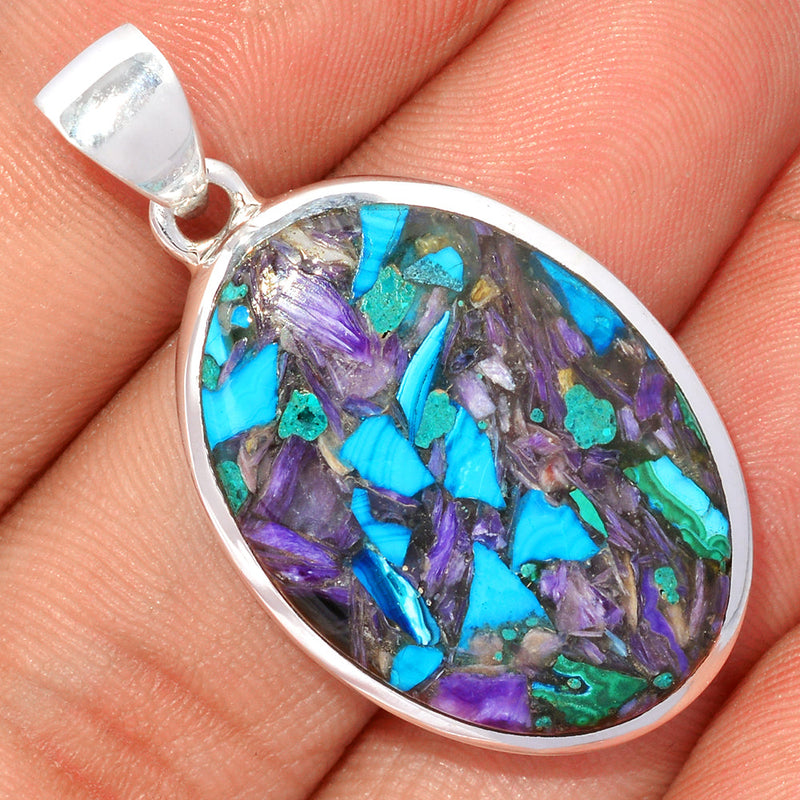 1.6" Charoite In Chrysocolla Pendants - CICP41