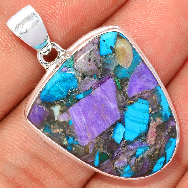 1.5" Charoite In Chrysocolla Pendants - CICP42