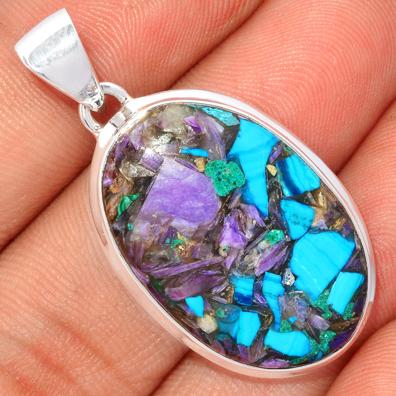 1.5" Charoite In Chrysocolla Pendants - CICP47