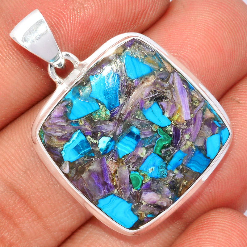 1.3" Charoite In Chrysocolla Pendants - CICP50