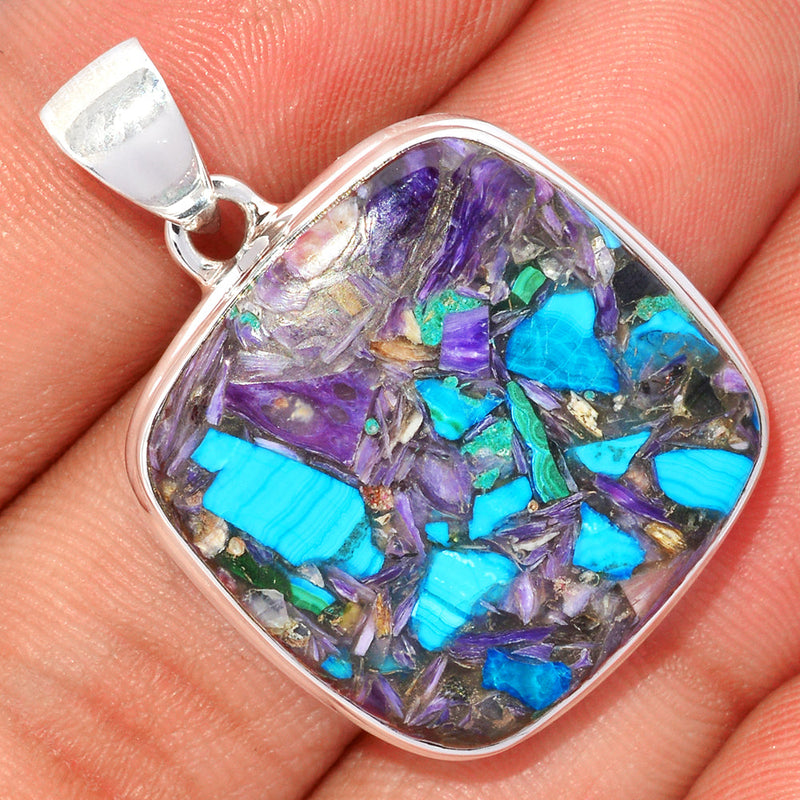 1.3" Charoite In Chrysocolla Pendants - CICP51