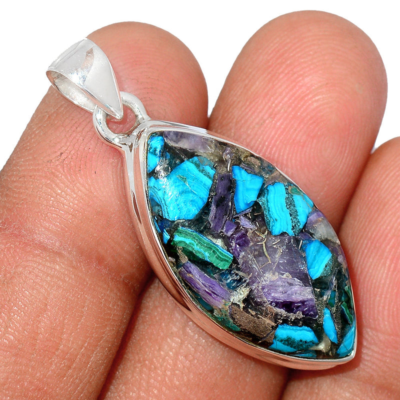 1.5" Charoite In Chrysocolla Pendants - CICP70