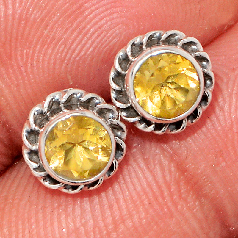 5*5 MM - Fine Filigree - Citrine Studs - CITS664