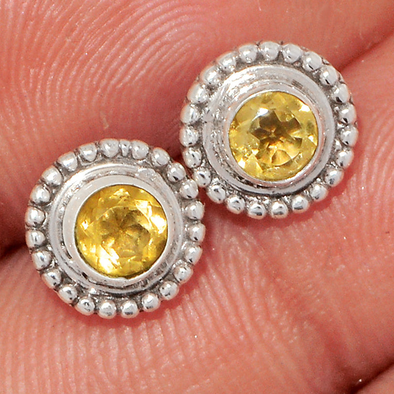 4*4 MM - Fine Filigree - Citrine Studs - CITS669