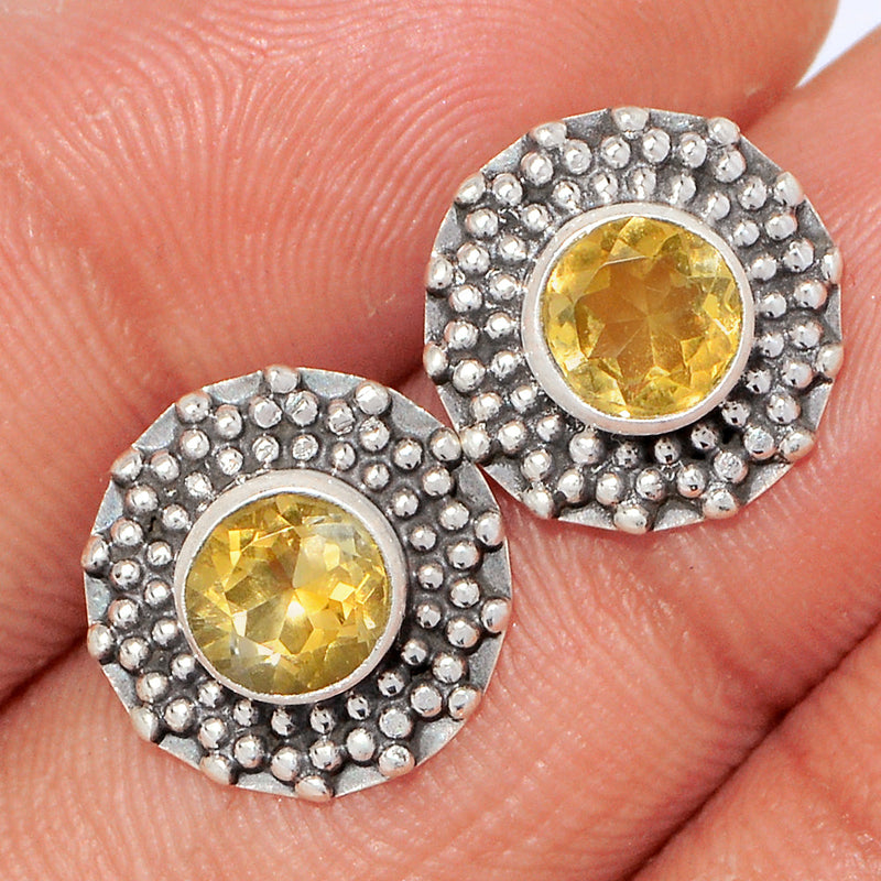 6*6 MM - Fine Filigree - Citrine Studs - CITS673