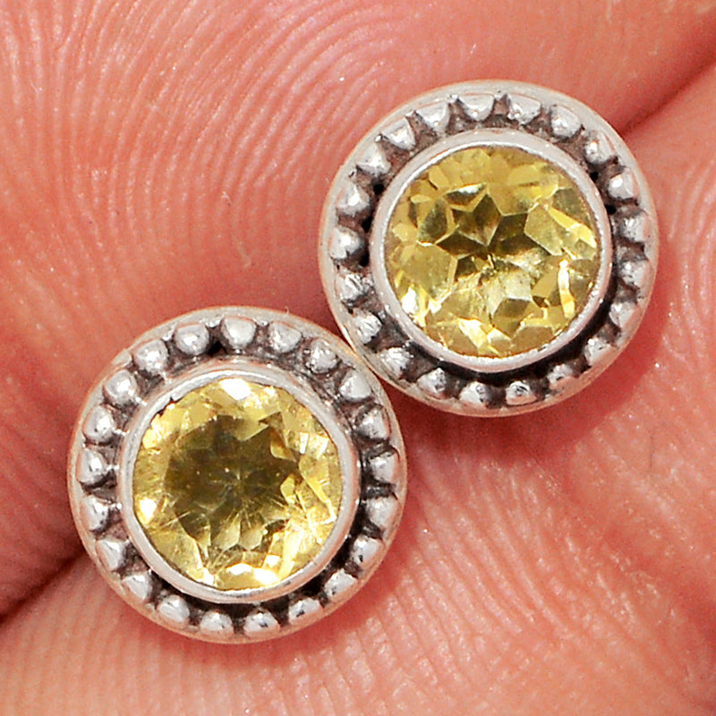 5*5 MM - Fine Filigree - Citrine Studs - CITS678