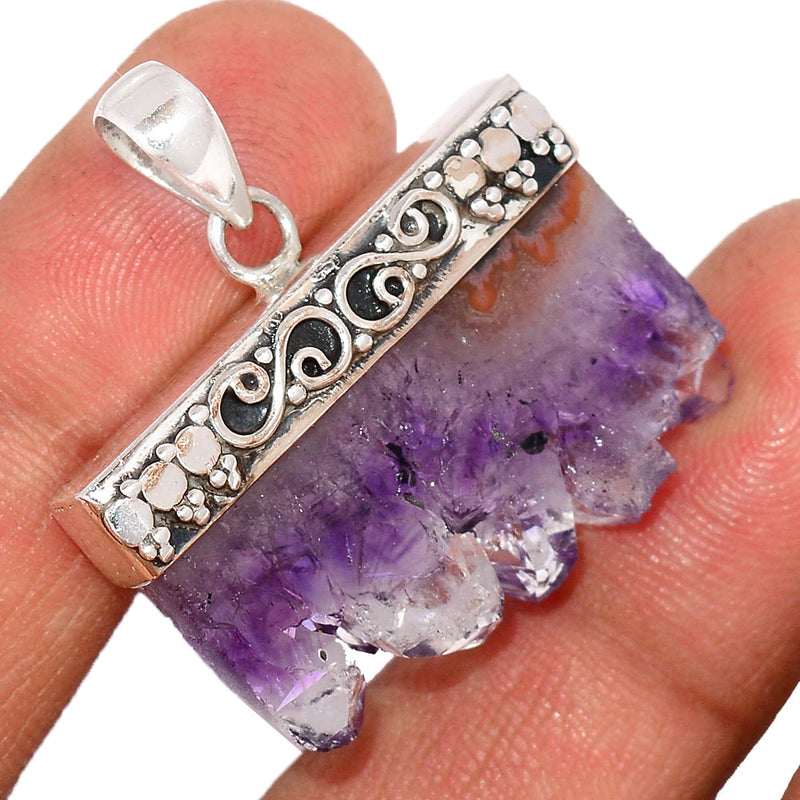 1.2" Filigree - Amethyst Cluster Pendants - CLAP339