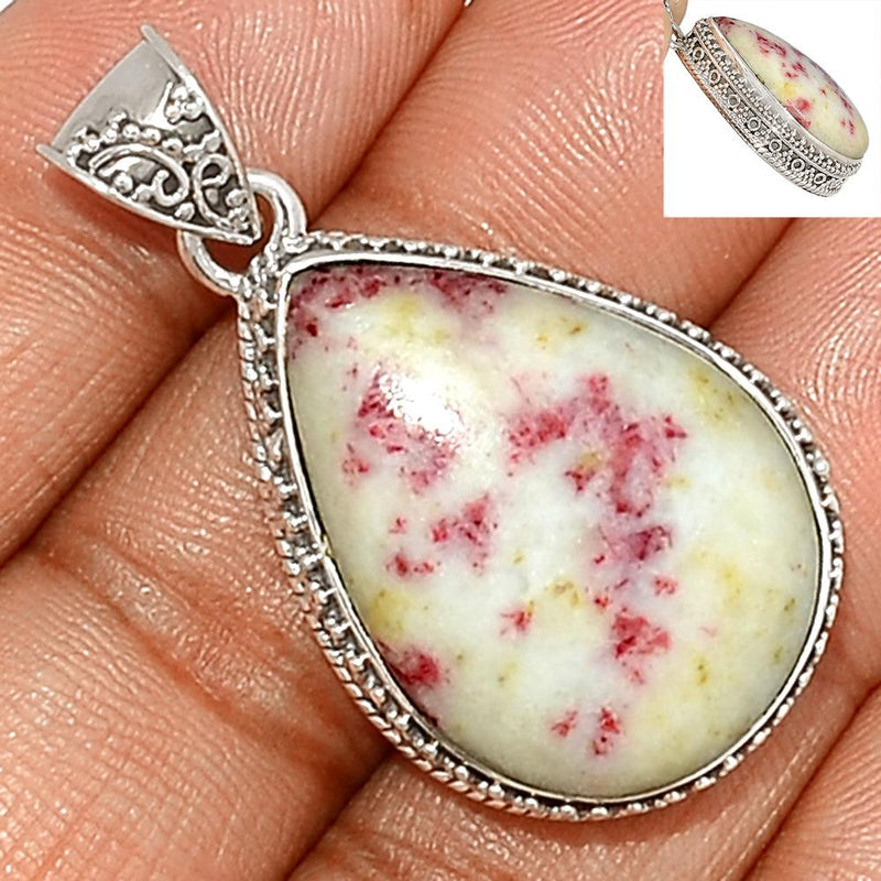 1.6" Fine Filigree -  Cinnabar in Scapolite Pendants - CNBP688