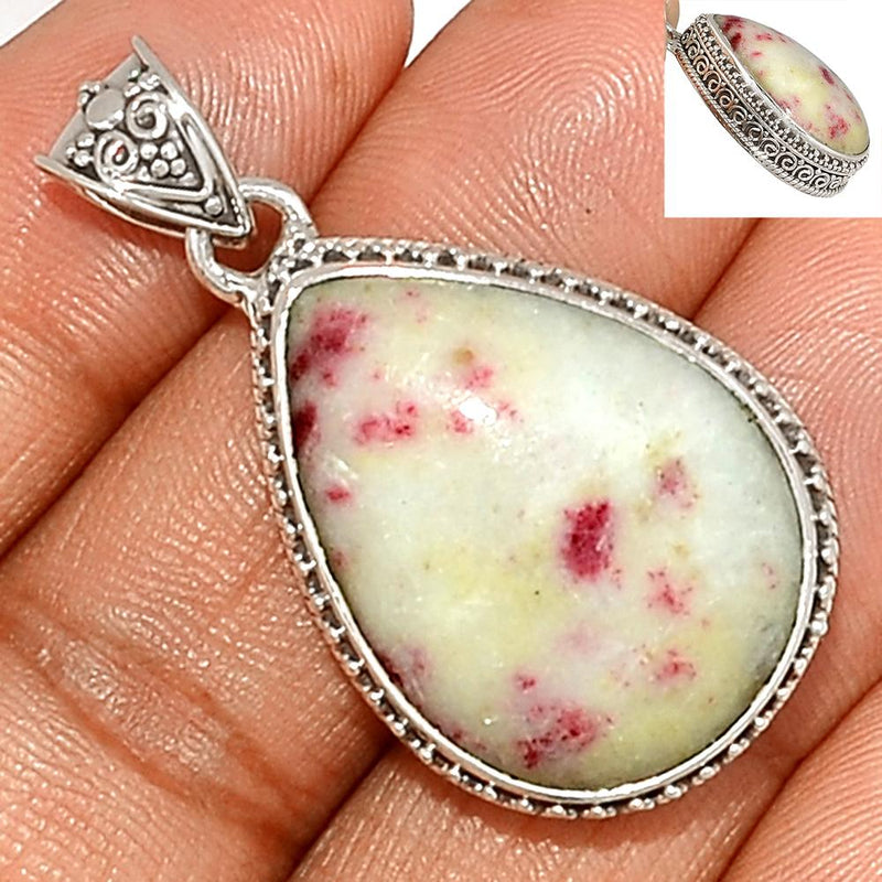 1.6" Fine Filigree -  Cinnabar in Scapolite Pendants - CNBP691
