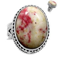 Cinnabar in Scapolite Ring-CNBR357