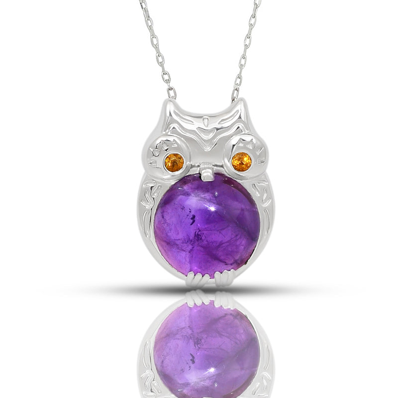 Amethyst Cabochon With Citrine Necklace - CNE1007A Catalogue