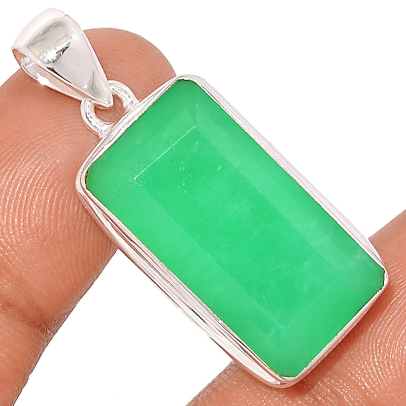 1.5" Chrysoprase Faceted Pendants - CPFP106