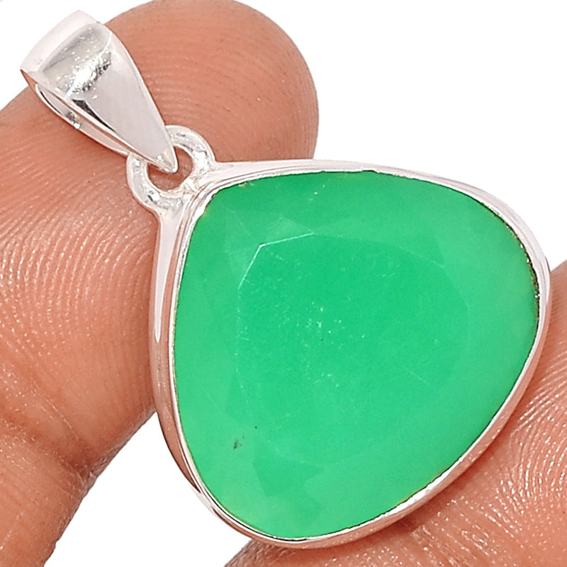 1.3" Chrysoprase Faceted Pendants - CPFP121