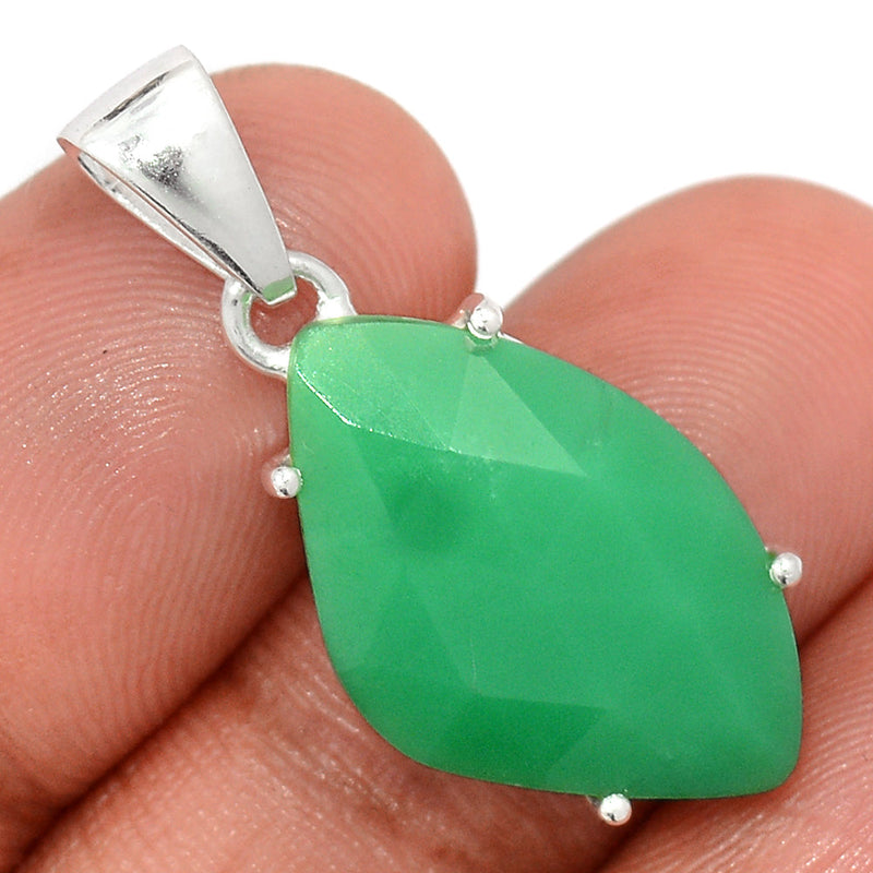 1.3" Claw - Chrysoprase Faceted Pendants - CPFP160